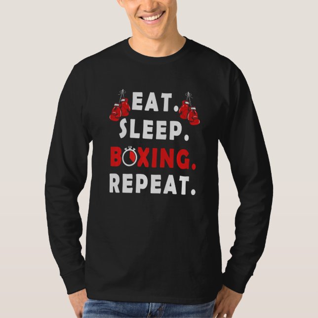Camiseta Engraçado, dizendo "Coma o sono Boxing" (Frente)