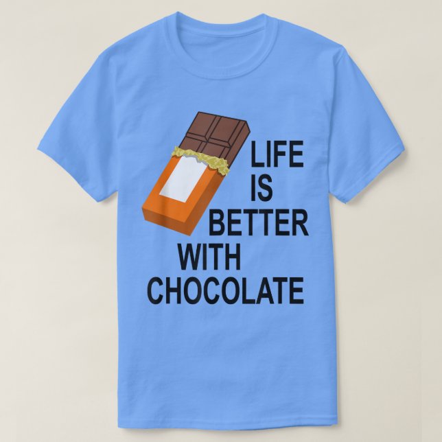 Camiseta Engraçado Dizer Comer Doces De Chocolate Escuro (Frente do Design)
