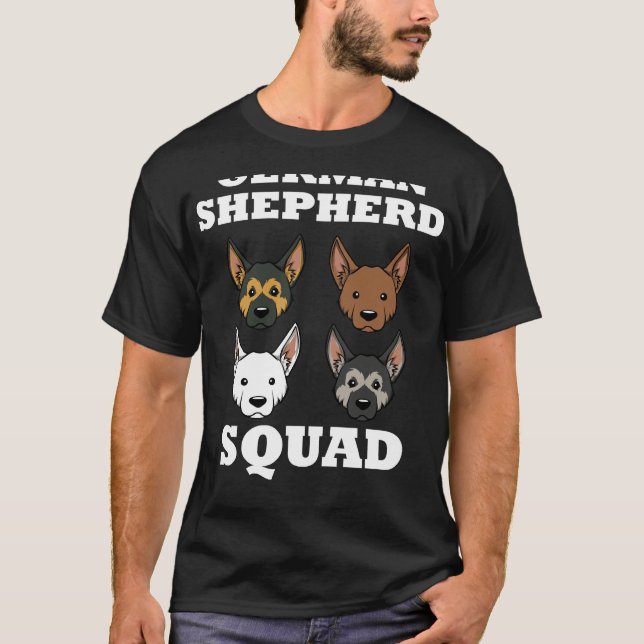 Camiseta Engraçado Dizer German shepherd Esquadrão (Frente)
