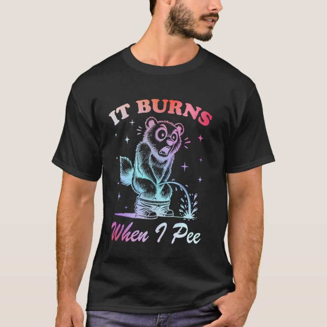 Camiseta Engraçado Dizer Que Queima Quando Eu Fio! Sarcásti (Frente)