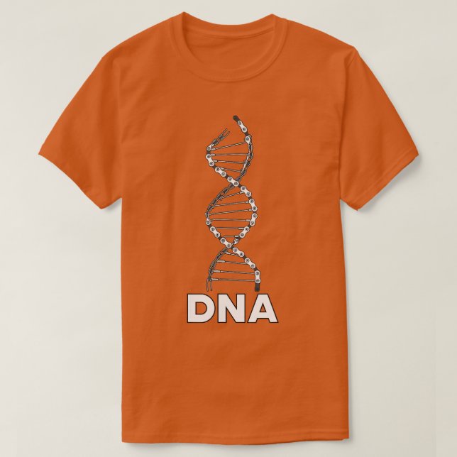 Camiseta Engraçado DNA ciclando Bicicleta Corrente Montanha (Frente do Design)