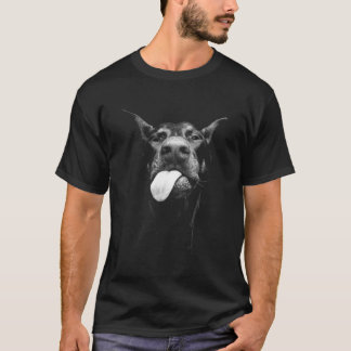 Camiseta Engraçado Doberman Face Licenciando Cachorro Dober