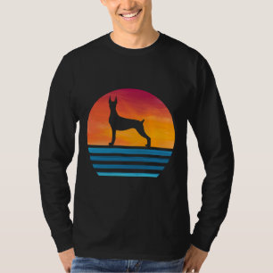 Camiseta Engraçado Doberman Mãe Cachorro Vintage Silhout Do