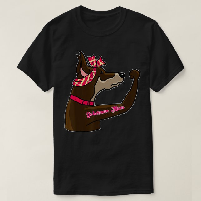 Camiseta Engraçado Doberman, Mãe Tatuagem, Presente O Cacho (Frente do Design)