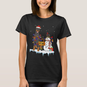 Camiseta Engraçado Doberman Pinscher Dog Christmas