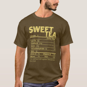 Camiseta Engraçado doce Fatos de Nutrição do Chá Comida