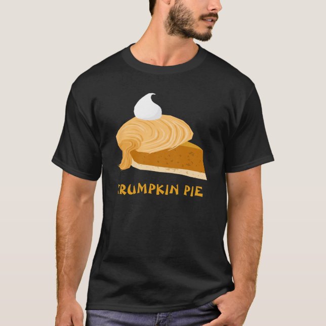 Camiseta Engraçado Donald Trump Trumpkin Pie (Frente)