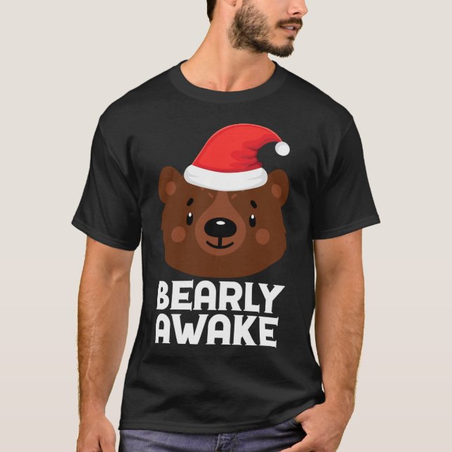 Camiseta Engraçado Dormir Preguiçoso Acorda Cristo do Urso  (Frente)