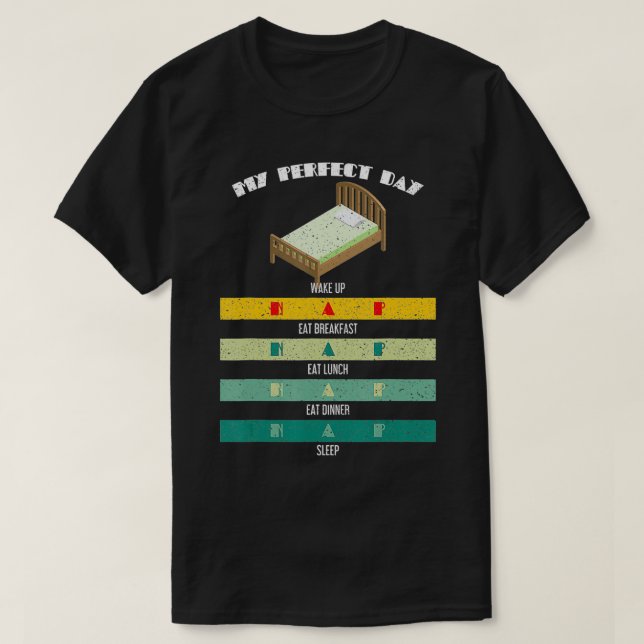 Camiseta Engraçado Dormir Preguiçoso Meu Noite Perfeito Dor (Frente do Design)