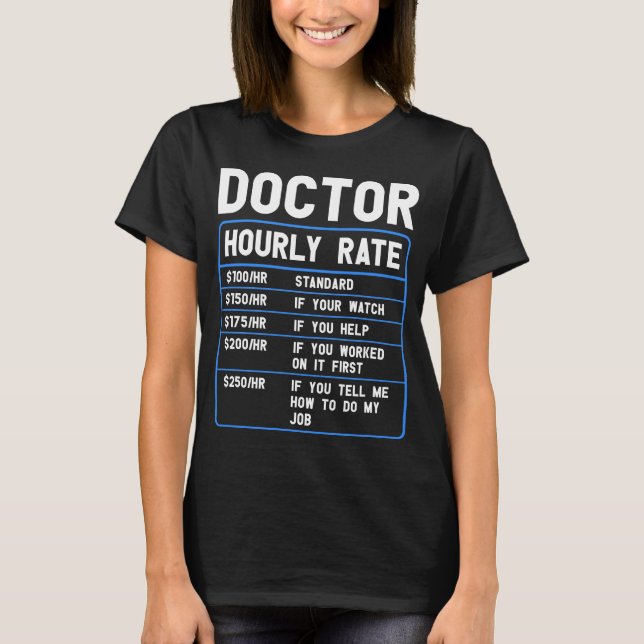 Camiseta Engraçado Dr. Tarifa Horária T-Shirt (Frente)