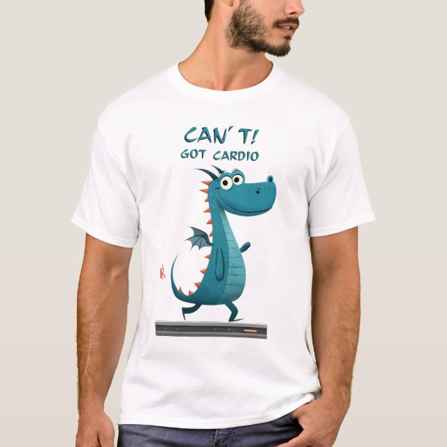 Camiseta Engraçado Dragon Cardio | Não posso. Tenho o Cardi (Frente)