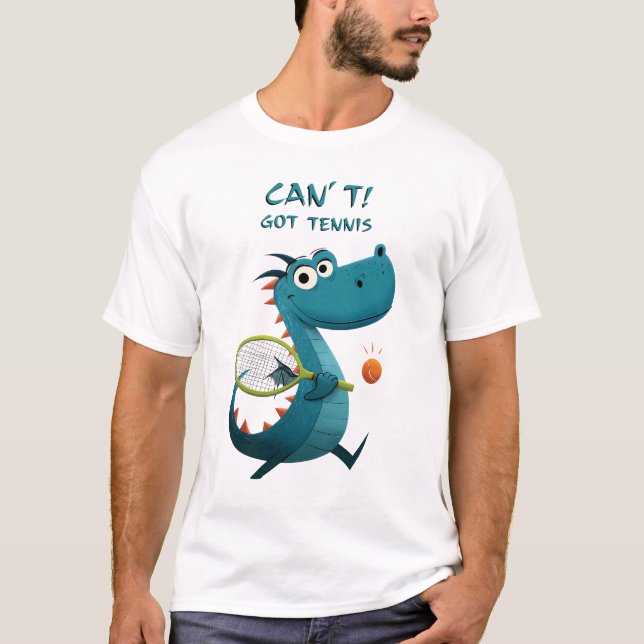 Camiseta Engraçado Dragon Tênis | Não posso. Tenho Tênis. | (Frente)