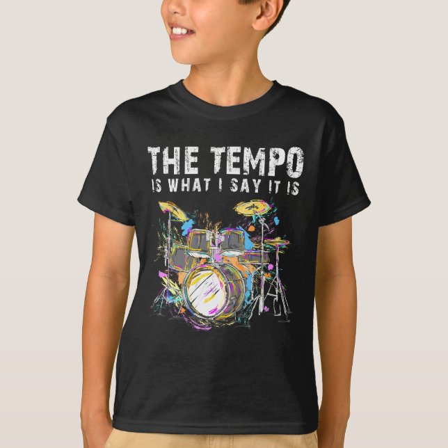 Camiseta Engraçado Drummer Cita Drumset Rock Banda Musical (Frente)