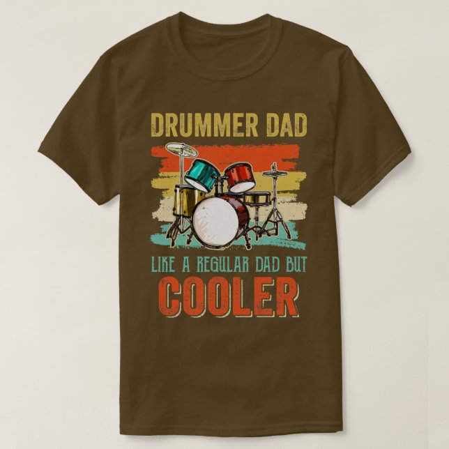 Camiseta Engraçado Drummer Pai Art Para Homens Bebendo Tamb (Frente do Design)