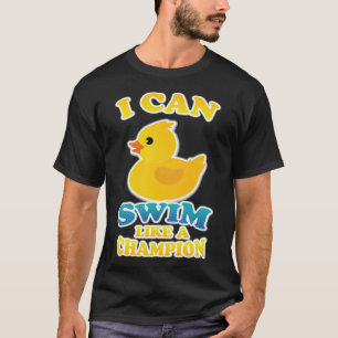 Camiseta Engraçado Duck Animal Champher Natação Verão l
