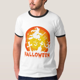 Camiseta Engraçado e assustador traje de bruxa do Dia das