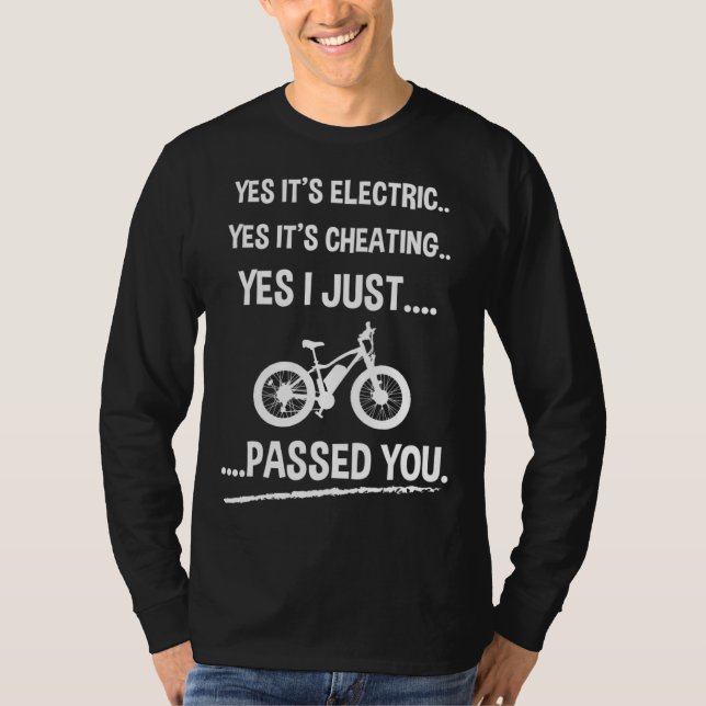 Camiseta Engraçado E-Bike Sim É Elétrico (Frente)