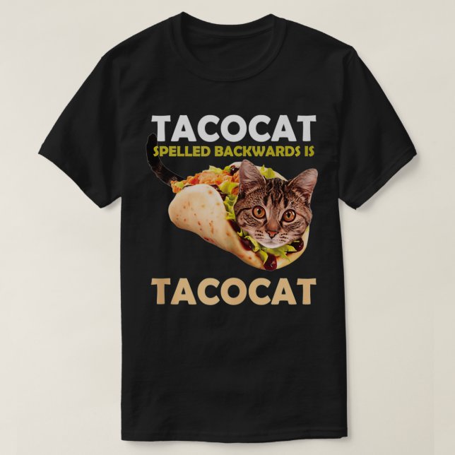 Camiseta Engraçado e bonito de Tacocat Taco Cat Ortografado (Frente do Design)