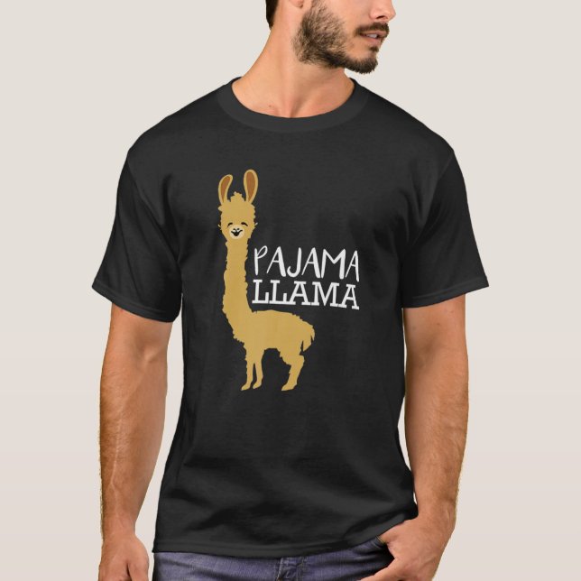Camiseta Engraçado E Bonito Pajama Llama Cama Hora Do Pajam (Frente)