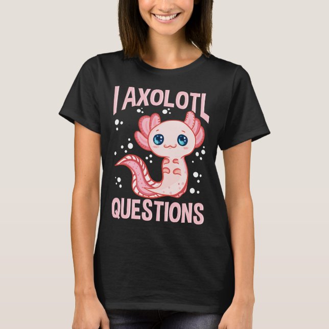 Camiseta Engraçado E Engraçado Perguntas Axolotl Andando Pe (Frente)