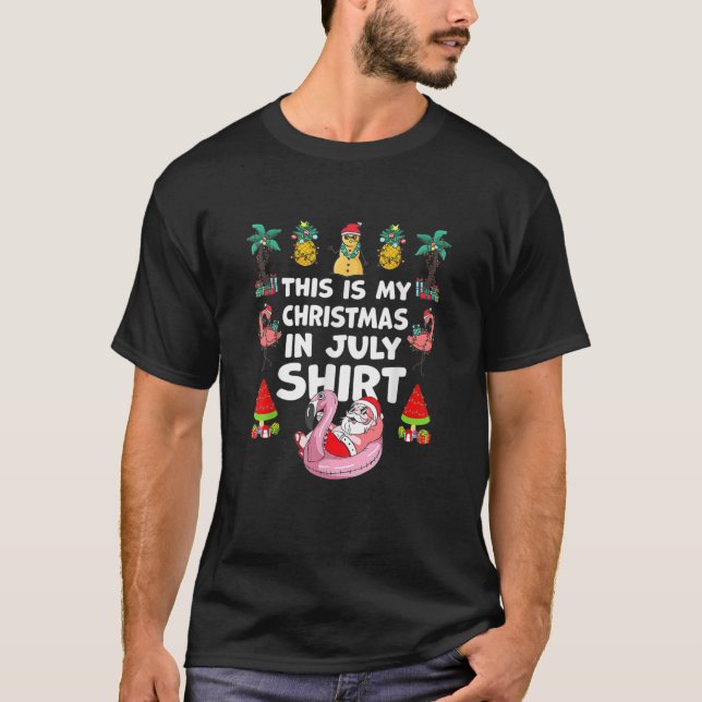 Camiseta Engraçado E Feio Este É O Meu Natal No Verão De Ju (Frente)