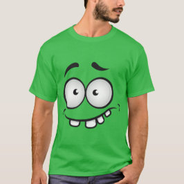 Camiseta Engraçado e feio face verde