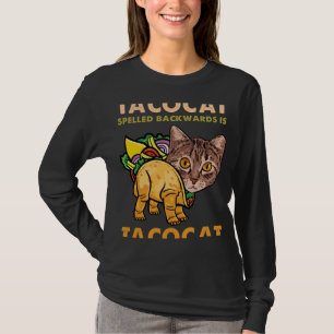 Camiseta Engraçado e Fofo Tacocat Taco Gato Escrito ao Cont