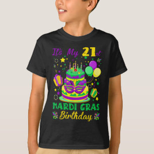 Camiseta Engraçado É minha 21 ruas Mardi Gras Aniversário R