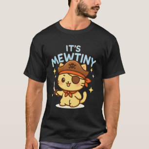 Camiseta Engraçado É o Gatinho Pirata Pun Piada de Pai