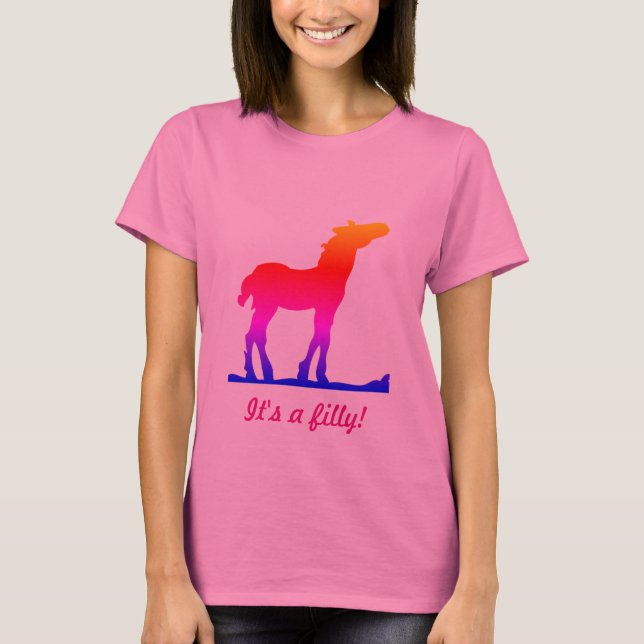 Camiseta Engraçado "É um Chato!" com Foal Silhouette (Frente)