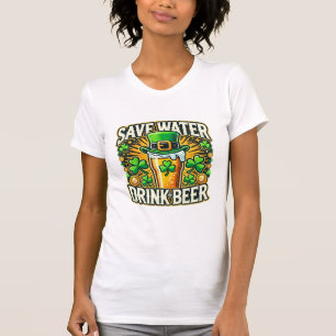 Camiseta Engraçado Economize Água Bebida Irlandesa