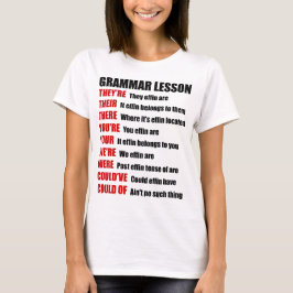 Camiseta Engraçado Effin Grammar Lição que eles estão lá