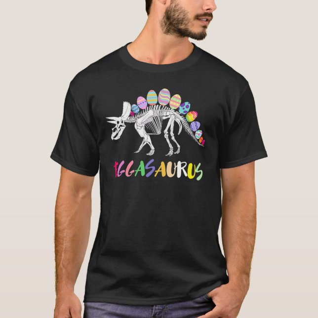 Camiseta Engraçado Eggasaurus Stegosaurus Egg Dinosaur Happ (Frente)