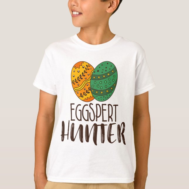 Camiseta Engraçado Eggspert Hunter Páscoa Pun Citação Humor (Frente)