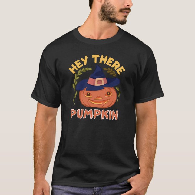 Camiseta Engraçado Ei Lá Pumpkin Halloween Fall Autumn (Frente)