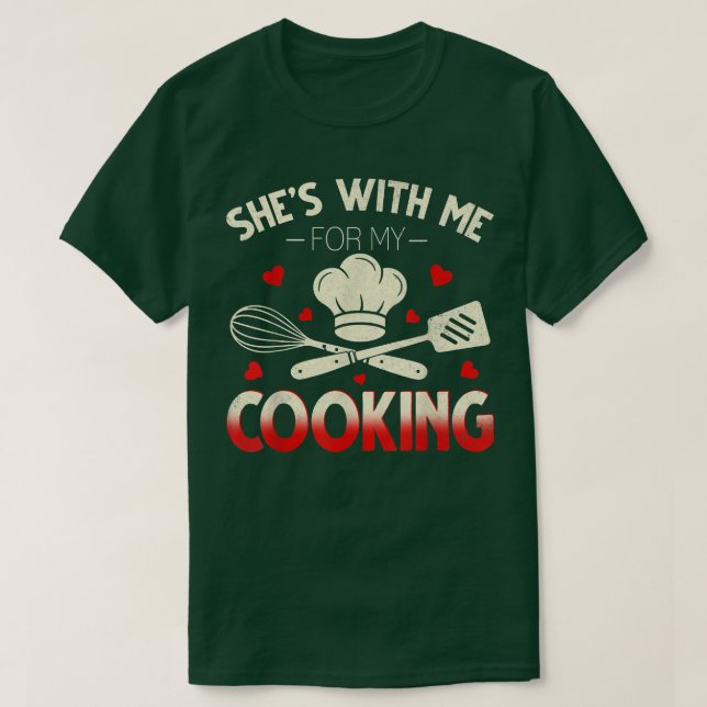 Camiseta Engraçado Ela Comigo Para O Meu Cozinhar Cook Husb (Frente do Design)
