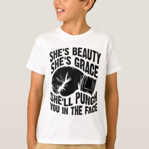 Camiseta Engraçado Ela é Bonita Ela é Graça Ela Vai Te Dar
