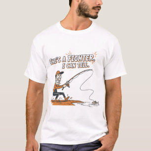 Camiseta Engraçado Ela é uma Lutadora Peixe Pequeno Pescari