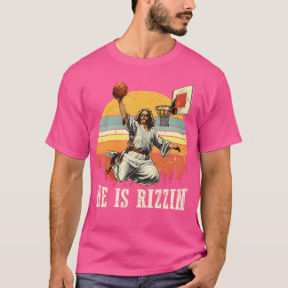 Camiseta Engraçado Ele Está Rizzando Jesus Jogando Basquete