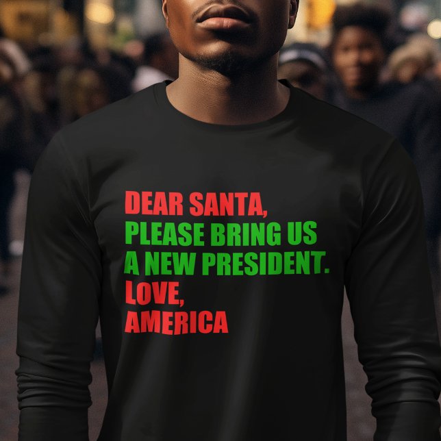 Camiseta Engraçado Eleições Políticas de Natal Longa Folga (Criador carregado)