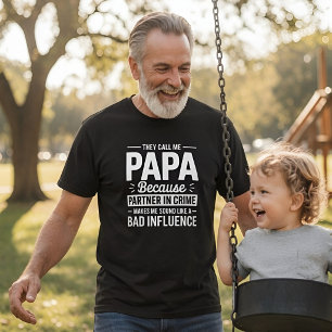 Camiseta Engraçado Eles Me Chamam de Papai Parceiro no Crim