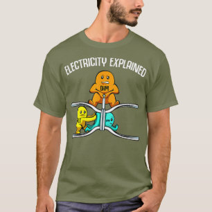 Camiseta Engraçado Eletricidade Explicada Nerd de Professo
