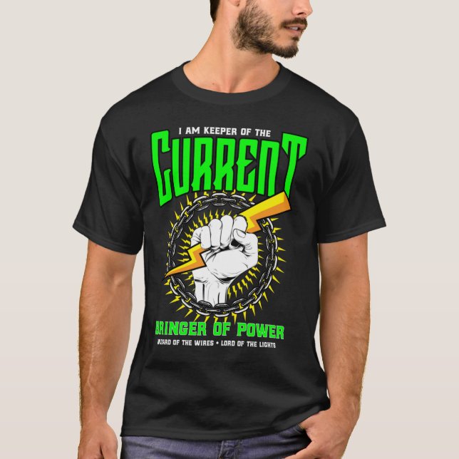 Camiseta Engraçado Elétrico Presente Lineman Engenheiro Elé (Frente)