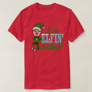 Camiseta Engraçado Elfin animado Natal