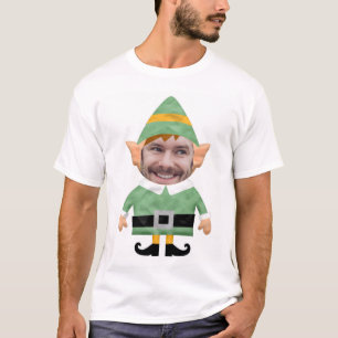 Camiseta Engraçado elfo adiciona foto personalizada modelo