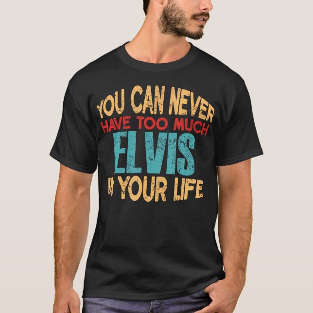 Camiseta Engraçado Elvis Personalizado Tshirt Nome Piada I (Frente)
