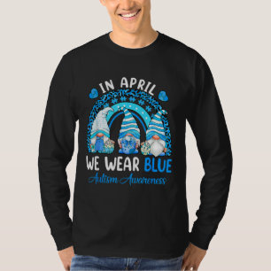 Camiseta Engraçado Em Abril Vestimos Azul Para Autismo Rain