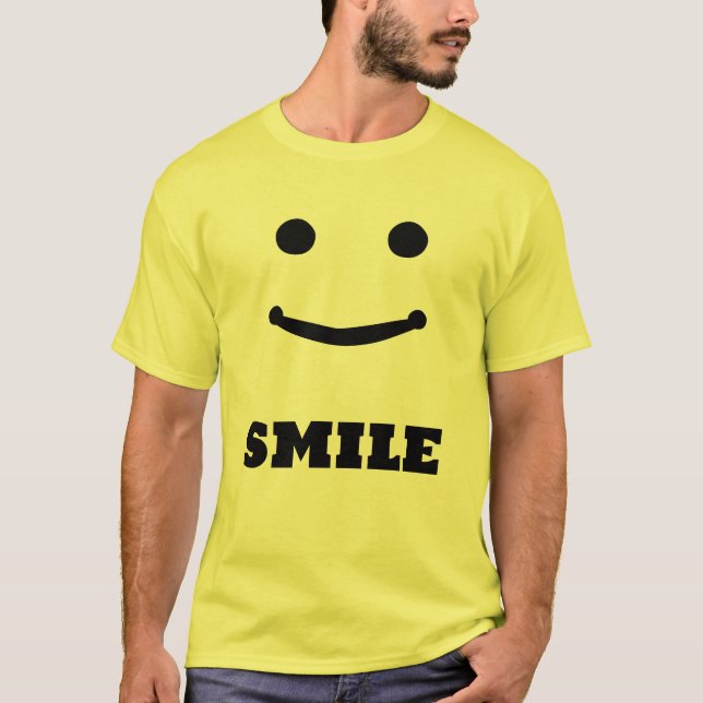 Camiseta Engraçado Emoji sorrindo cara (Frente)