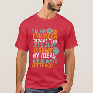 Camiseta Engraçado Engenharia Humor T-shirt Eu sou um Engen