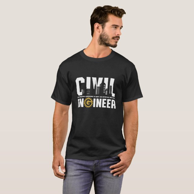Camiseta Engraçado Engenheiro de Engenharia Civil (Frente Completa)